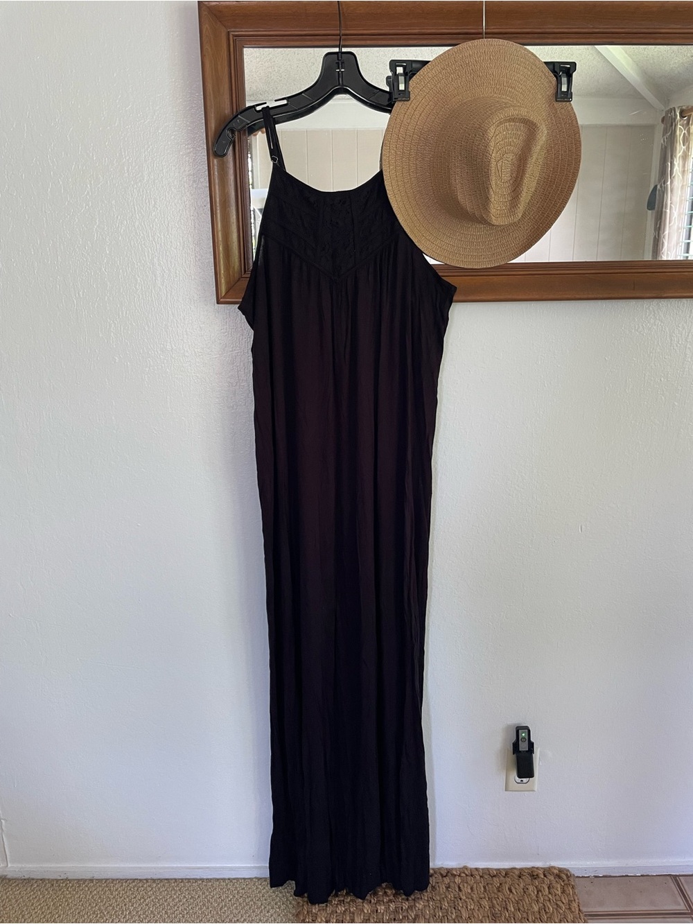 O'Neill Black Maxi Dress with Spaghetti Straps